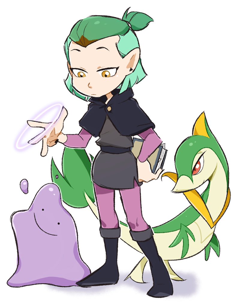 ditto, amity blight, and servine (pokemon and 1 more) drawn by akada