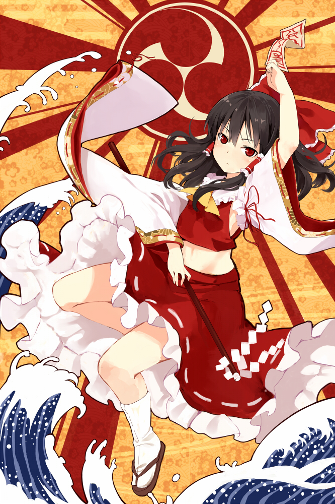 hakurei reimu (touhou and 1 more) drawn by kawahara_fantasia