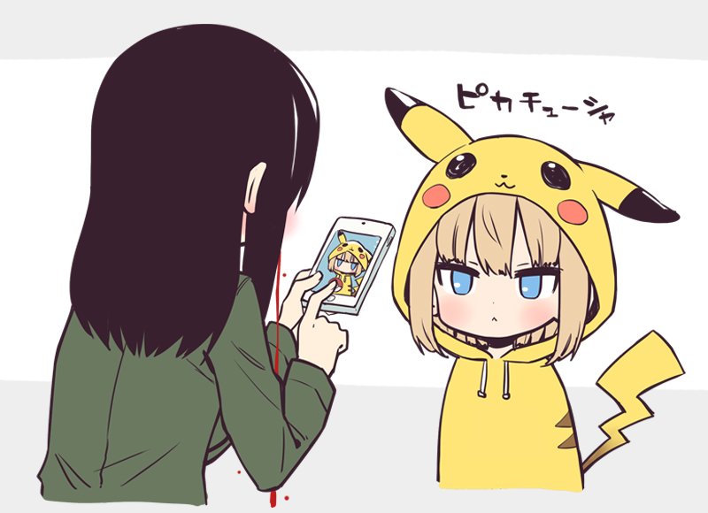 pikachu, katyusha, and nonna (pokemon and 2 more) drawn by hama_chon