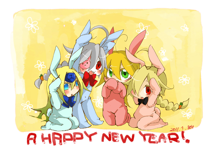 noel vermillion, nu-13, lambda-11, and mu-12 (blazblue) drawn by ap-dash