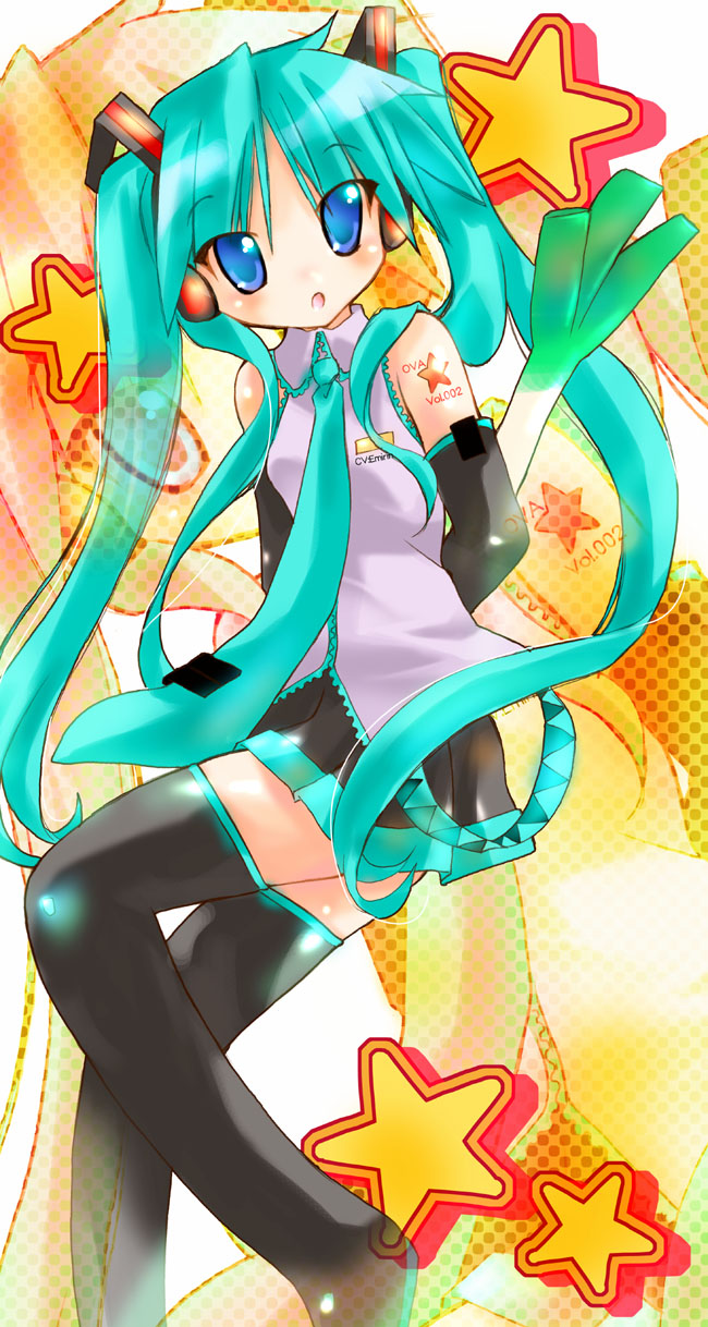 hatsune miku and hiiragi kagami (vocaloid and 1 more) drawn by nyanmilla