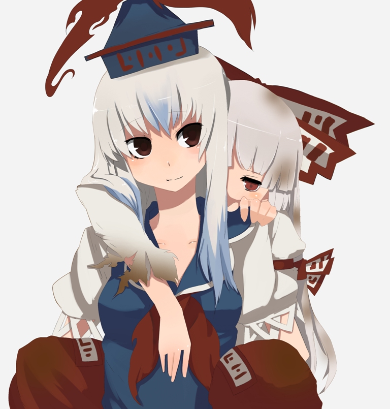 fujiwara no mokou and kamishirasawa keine (touhou) drawn by fuurin_(omaemona)