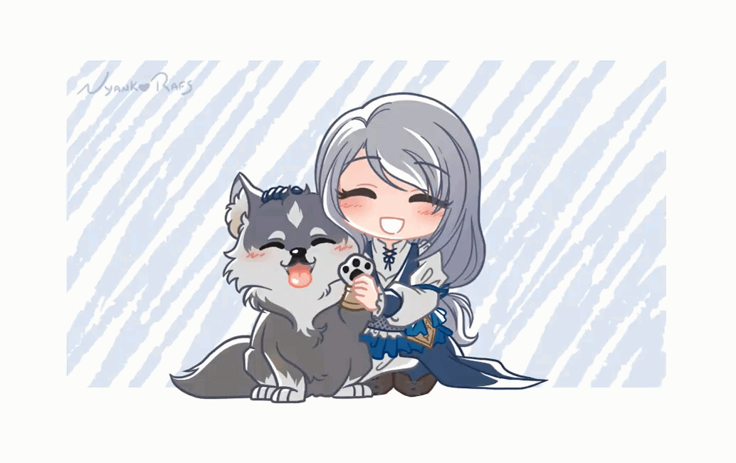 jill warrick and torgal (final fantasy and 1 more) drawn by nyankorafs