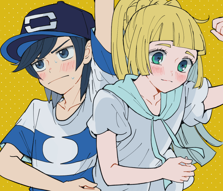 lillie and elio (pokemon and 2 more) drawn by atsumi_yoshioka
