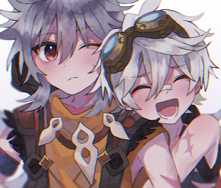 razor and bennett (genshin impact) drawn by mochi_no