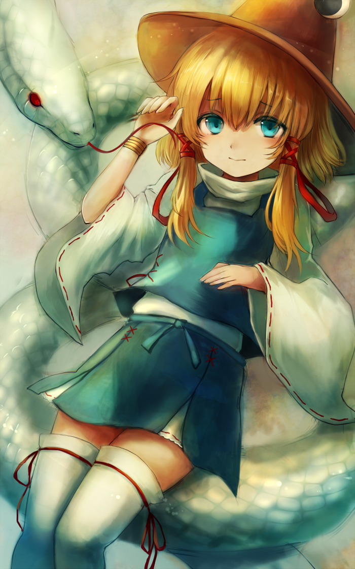 moriya suwako and mishaguji (touhou) drawn by maho_moco