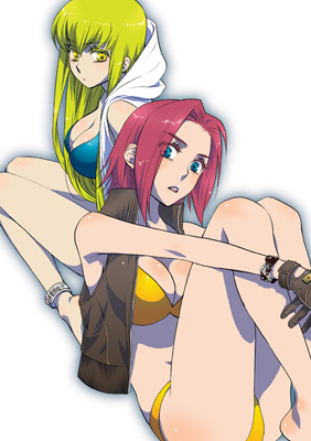 c.c. and kouzuki kallen (code geass) drawn by saida_nika