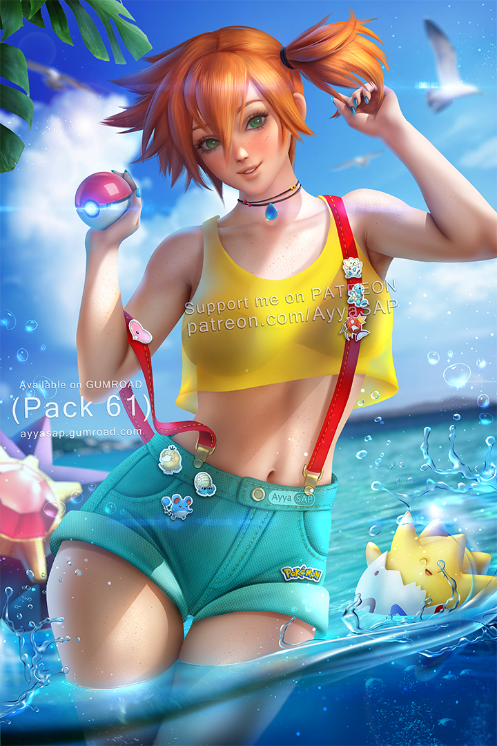 misty, squirtle, psyduck, marill, togepi, and 4 more (pokemon) drawn by ayya_sap