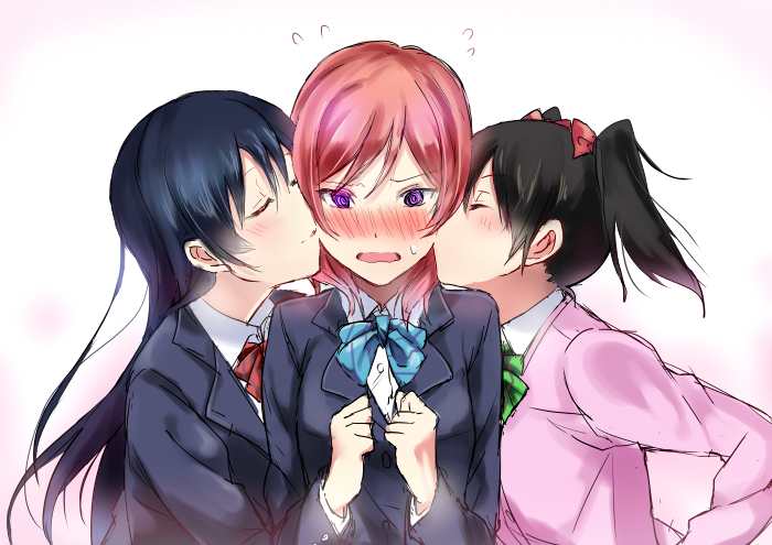 nishikino maki, sonoda umi, and yazawa nico (love live! and 1 more) drawn by sen'yuu_yuuji