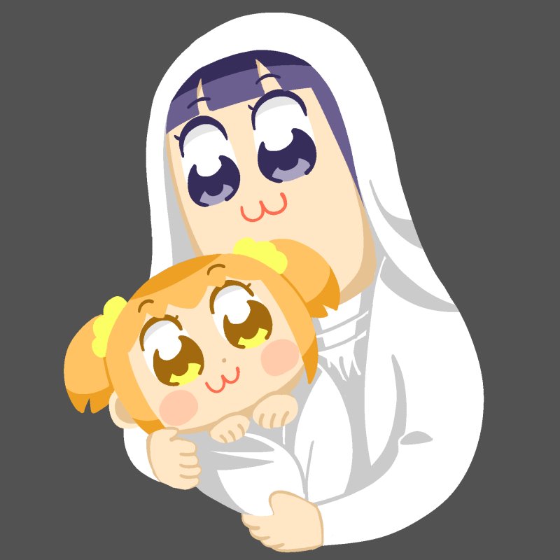 popuko, pipimi, jesus, and virgin mary (poptepipic and 1 more) drawn by bkub