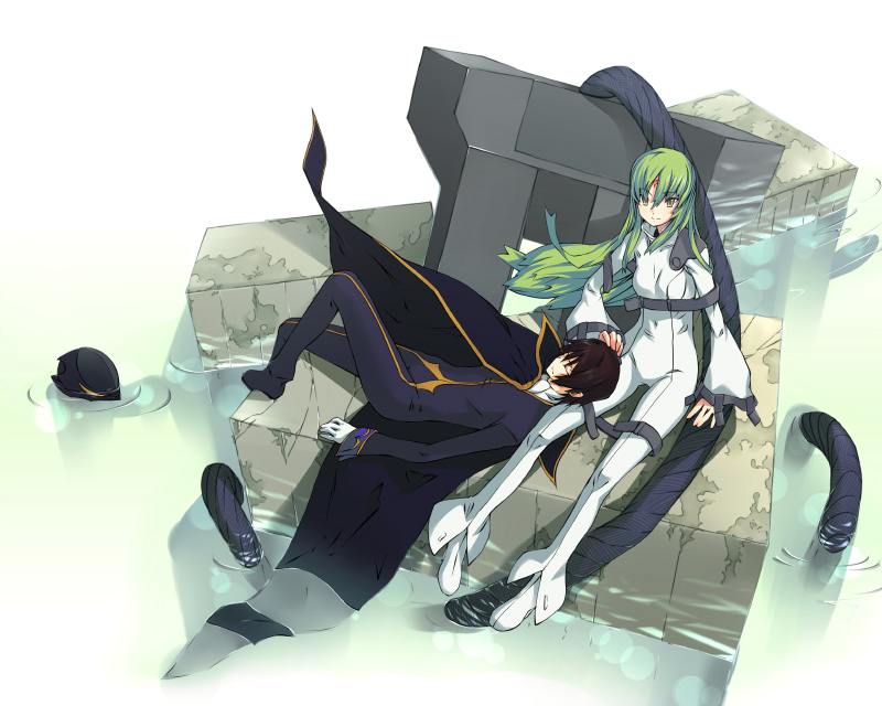 c.c. and lelouch vi britannia (code geass) drawn by yukari_(konekonekozou)