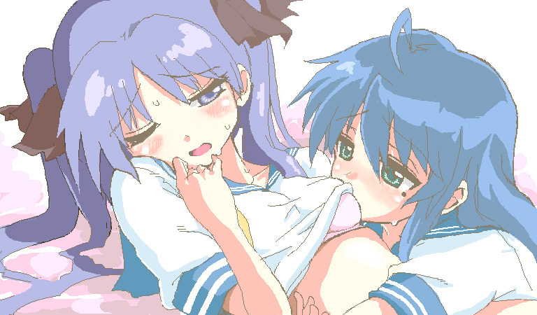hiiragi kagami and izumi konata (lucky star) drawn by yamauri