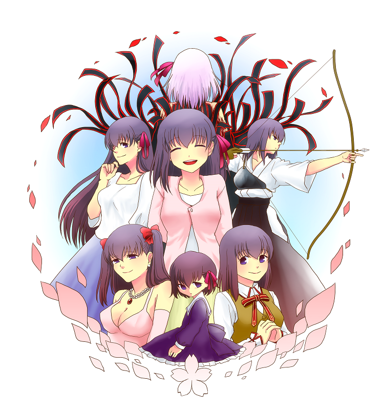 matou sakura and dark sakura (fate and 3 more) drawn by hiyoko145