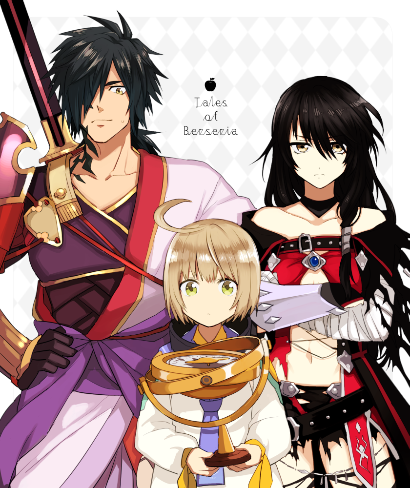 velvet crowe, rokurou rangetsu, and laphicet (tales of and 1 more) drawn by manaka_(gunjooou)