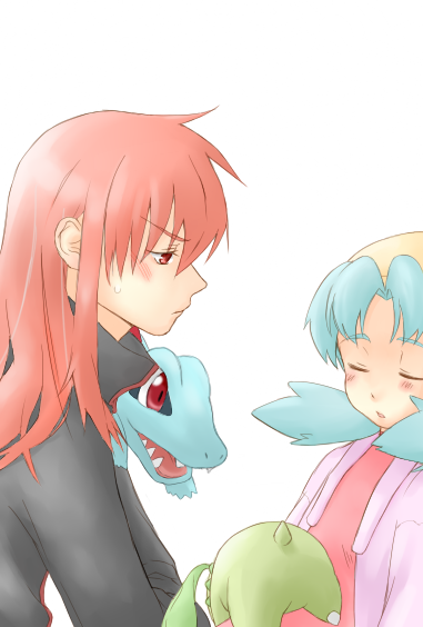 silver, kris, chikorita, and totodile (pokemon and 1 more) drawn by sakurai_(inoseyui)
