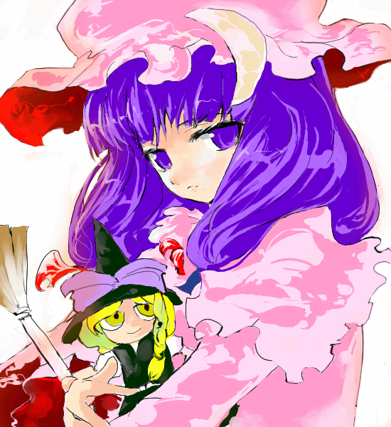 kirisame marisa and patchouli knowledge (touhou) drawn by shunsei_(muratou)