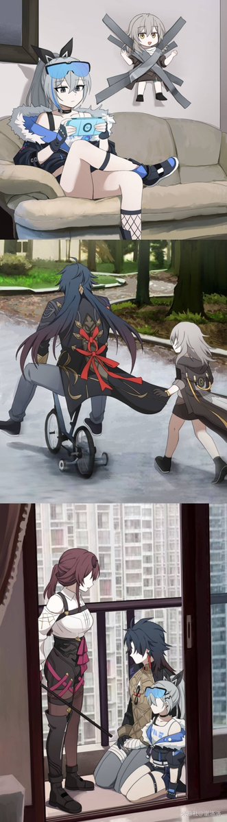 trailblazer, stelle, kafka, silver wolf, and blade (honkai and 1 more)