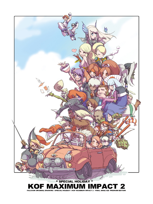 shiranui mai, leona heidern, kula diamond, yuri sakazaki, terry bogard, and 30 more (the king of fighters and 8 more) drawn by falcoon