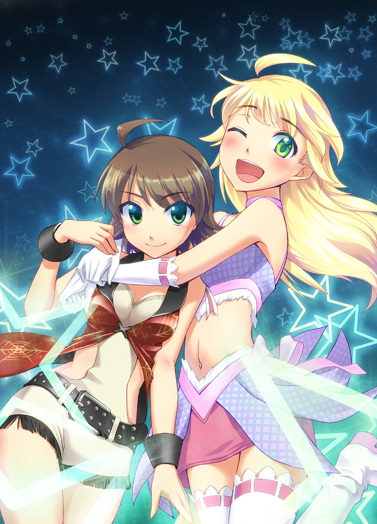 hoshii miki and awakened miki (idolmaster and 2 more) drawn by hakkaku_shikimi