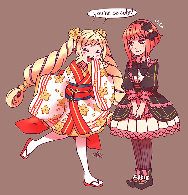 elise and sakura (fire emblem and 1 more) drawn by ladugard