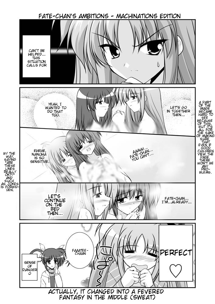 fate testarossa and takamachi nanoha (lyrical nanoha and 2 more) drawn by mikage_takashi