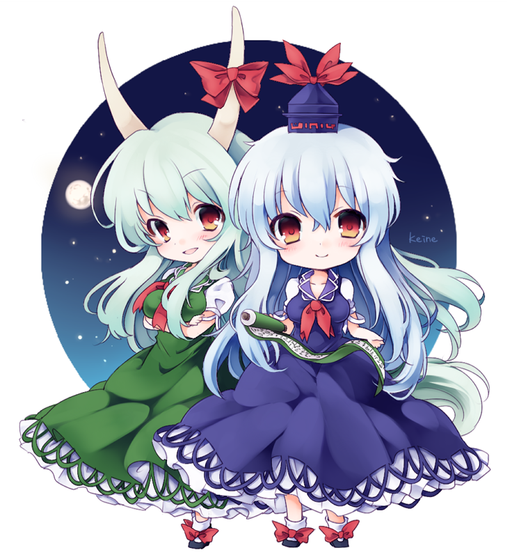 kamishirasawa keine and ex-keine (touhou) drawn by yukimiya_(parupunta)