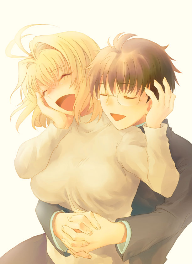 arcueid brunestud and tohno shiki (tsukihime) drawn by nichiru