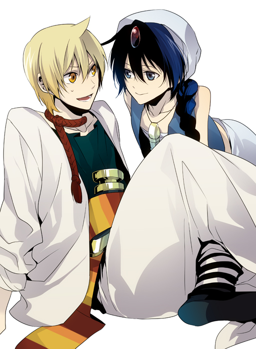 aladdin and alibaba saluja (magi the labyrinth of magic) drawn by xia_(ryugo)