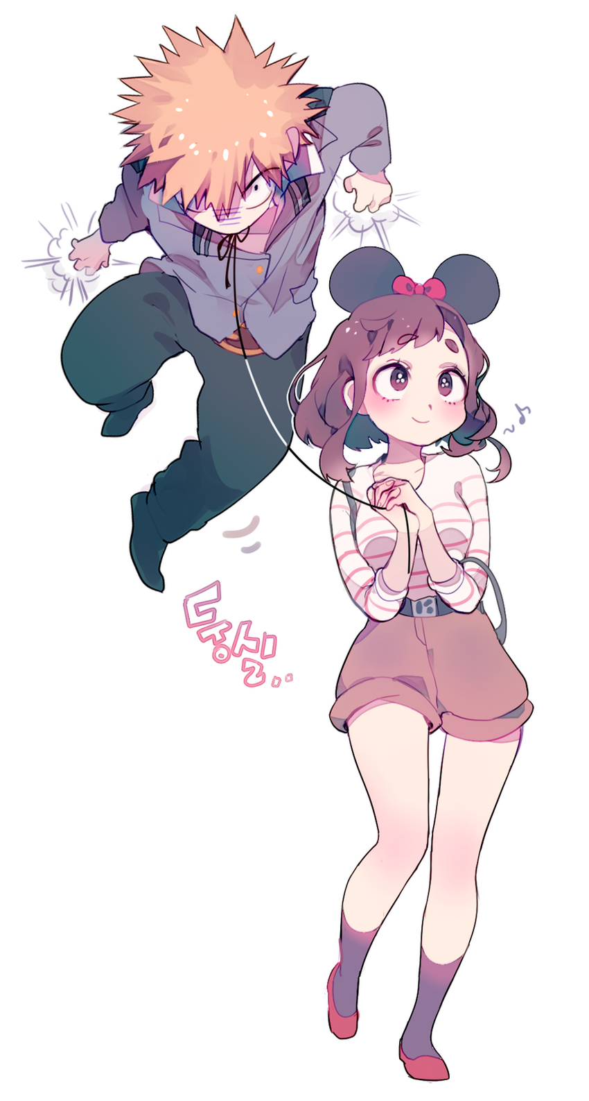 bakugou katsuki and uraraka ochaco (boku no hero academia) drawn by vivinos