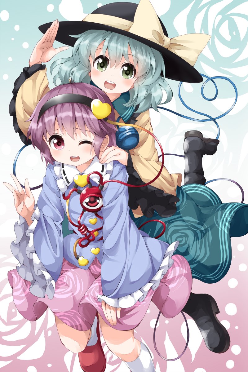 komeiji koishi and komeiji satori (touhou) drawn by ruu_(tksymkw)