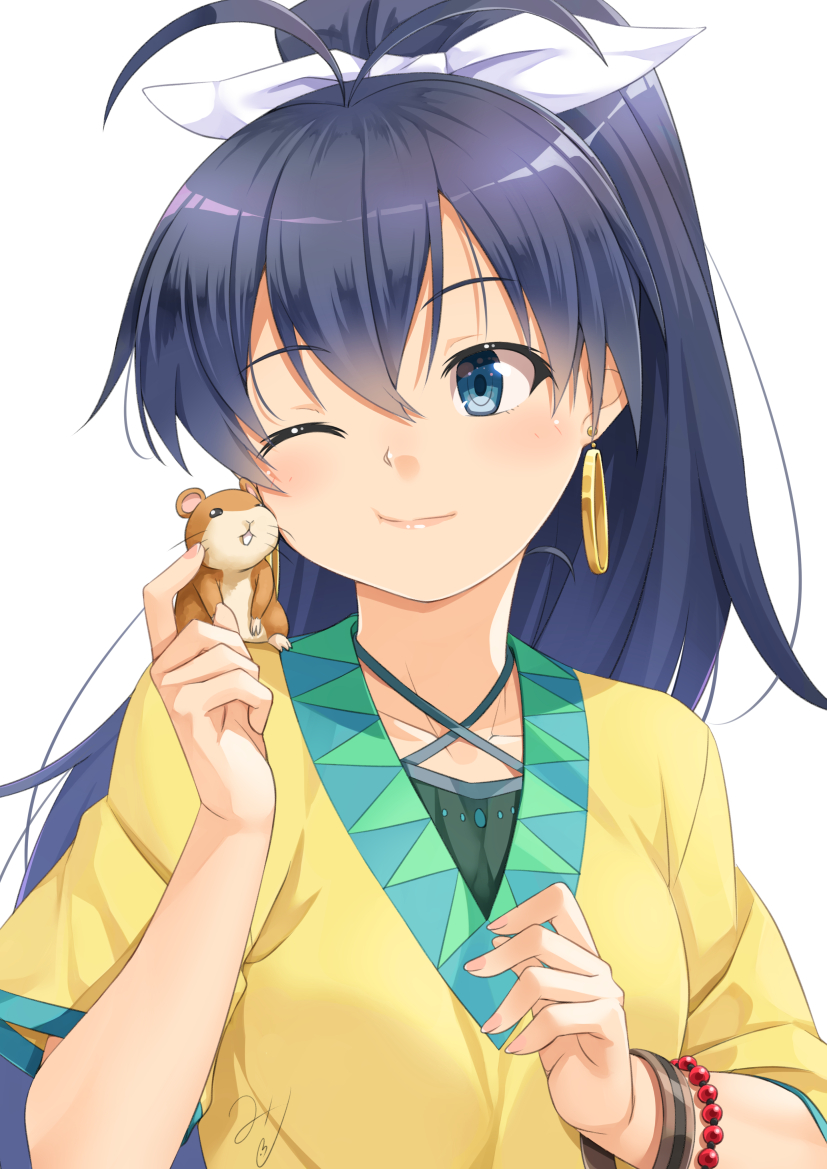 ganaha hibiki and hamuzou (idolmaster) drawn by miri_(ago550421)