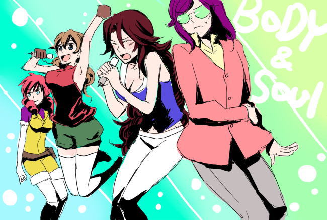 tieria erde, feldt grace, sumeragi lee noriega, and christina sierra (gundam and 1 more)