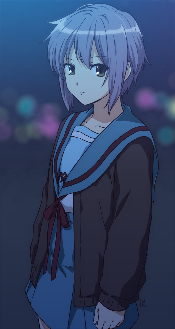 nagato yuki (suzumiya haruhi no yuuutsu and 1 more) drawn by a-ka