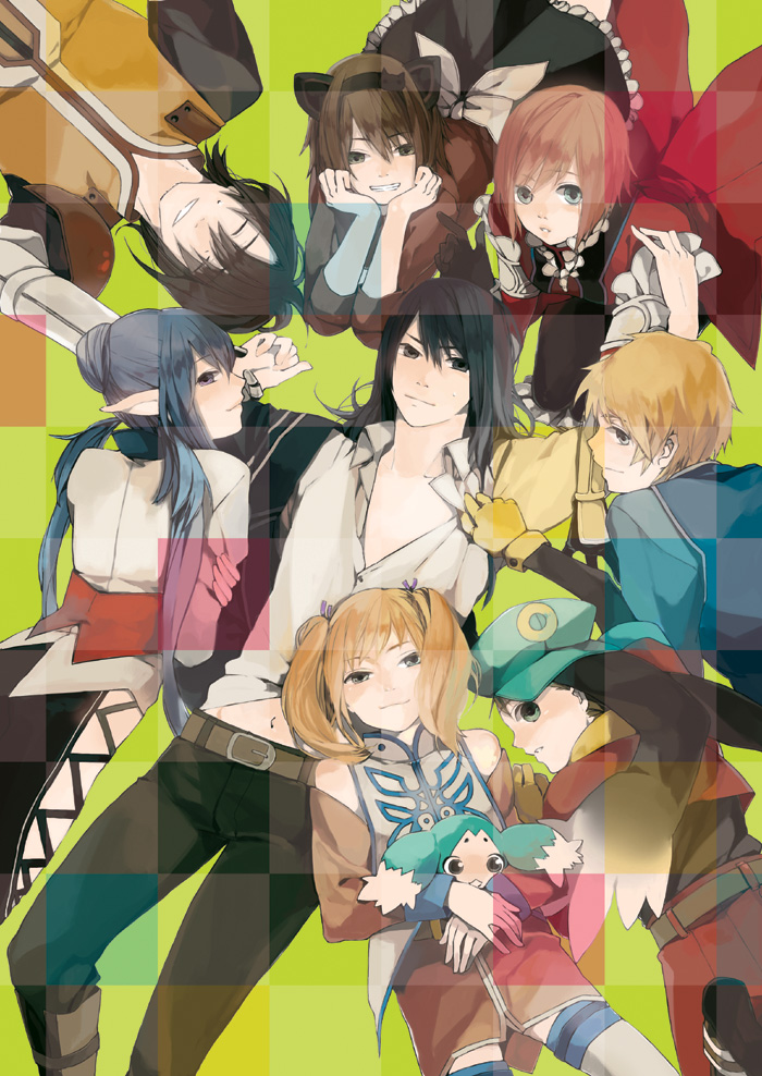 yuri lowell, estellise sidos heurassein, rita mordio, anise tatlin, flynn scifo, and 7 more (tales of and 3 more) drawn by natsume_(ouchi)