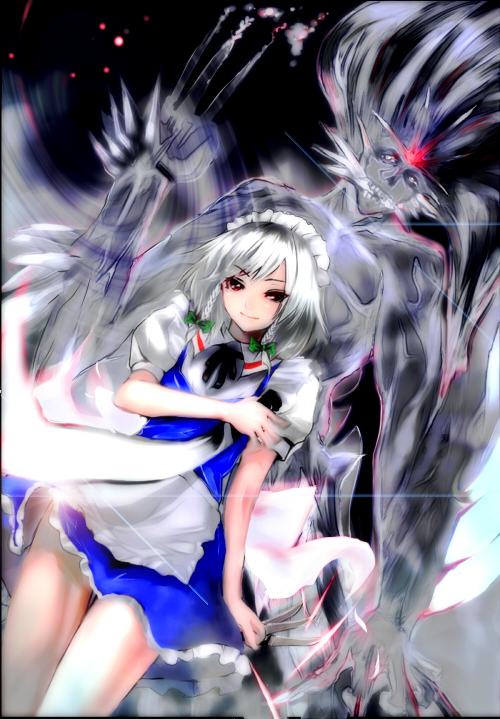 izayoi sakuya and neo dio (touhou and 2 more) drawn by houen