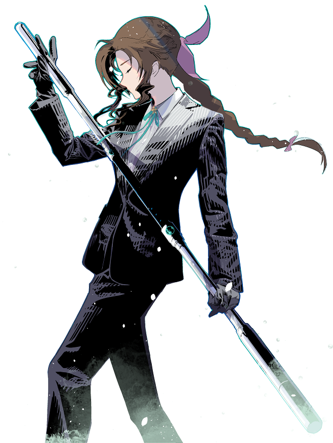 aerith gainsborough (final fantasy and 2 more) drawn by cofffee