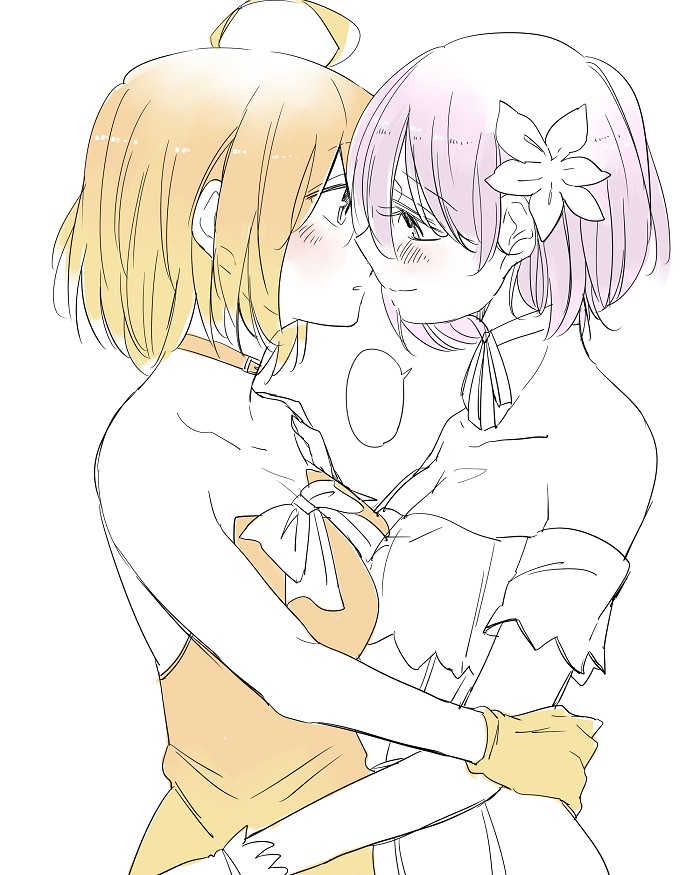 mash kyrielight and fujimaru ritsuka (fate and 1 more) drawn by neji_(ultramarinesunset)