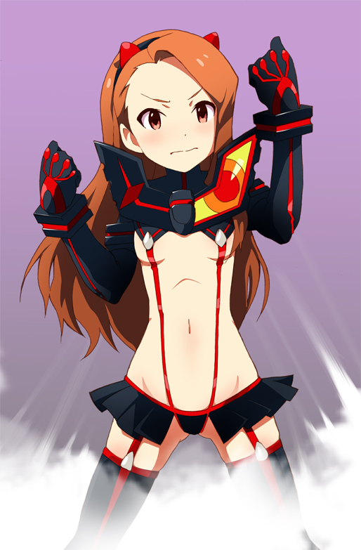 matoi ryuuko, senketsu, and minase iori (idolmaster and 1 more) drawn by pori88