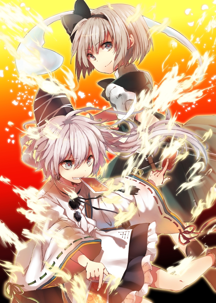 konpaku youmu and mononobe no futo (touhou and 1 more) drawn by miya_(tsumazukanai)