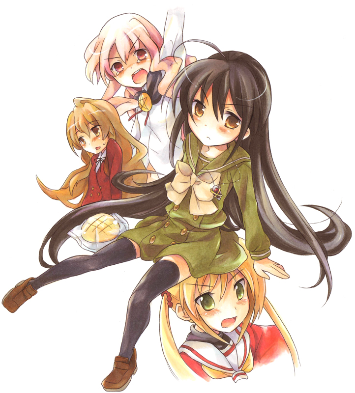 aisaka taiga, shana, louise francoise le blanc de la valliere, alastor, sanzen'in nagi, and 1 more (toradora! and 3 more) drawn by tachitsu_teto