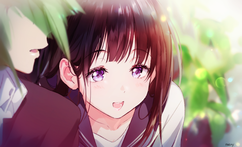 chitanda eru and oreki houtarou (hyouka) drawn by mery_(yangmalgage)