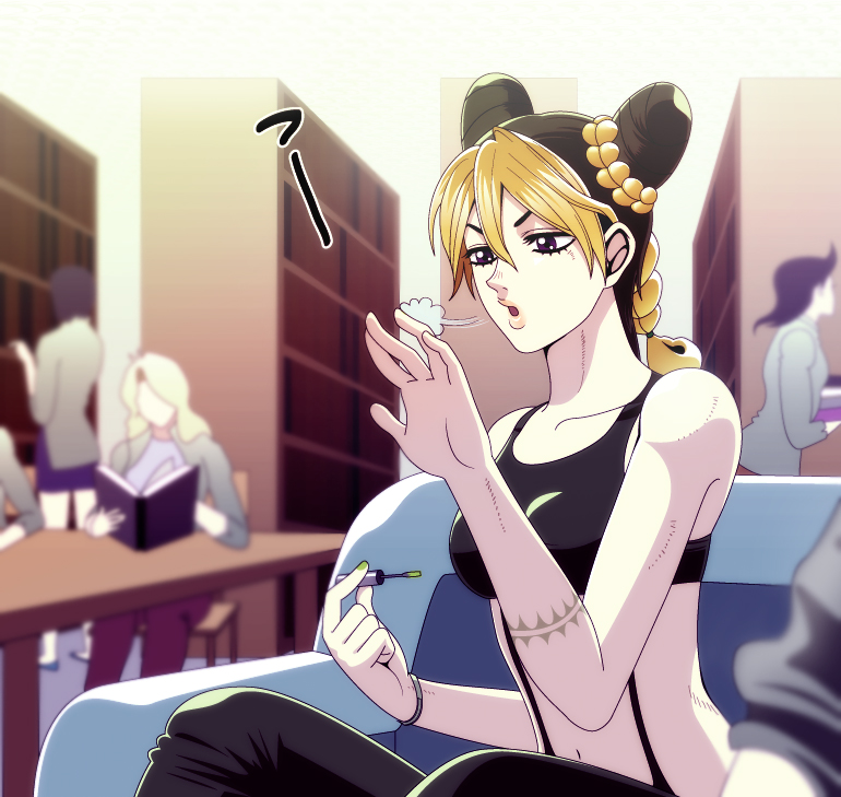 kujo jolyne (jojo no kimyou na bouken and 1 more) drawn by tazbun