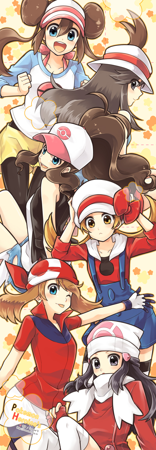 dawn, may, rosa, hilda, leaf, and 1 more (pokemon and 7 more) drawn by gaedo
