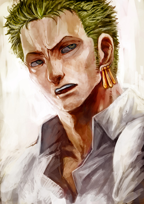 roronoa zoro (one piece) drawn by lack