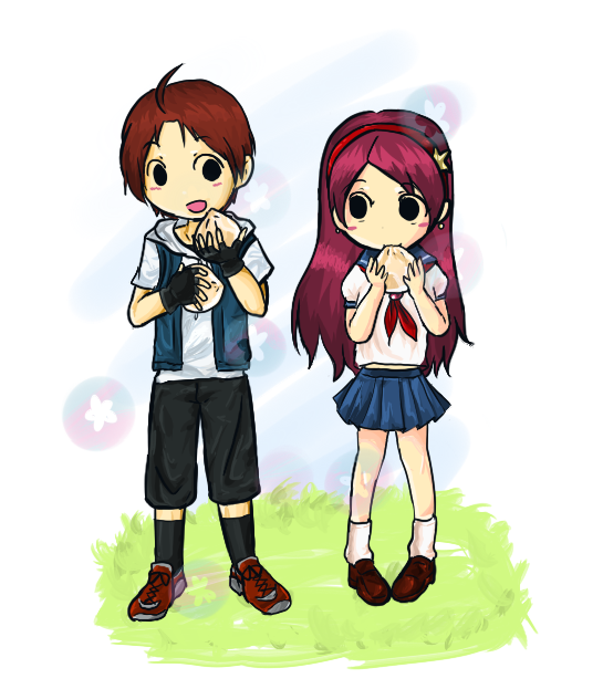 asamiya athena and sie kensou (the king of fighters and 2 more) drawn by sabure_(kabosu)