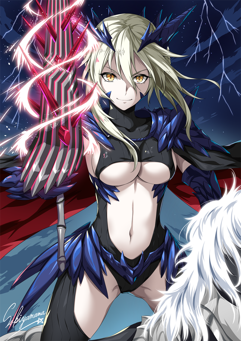 artoria pendragon and llamrei (fate and 1 more) drawn by sakiyamama
