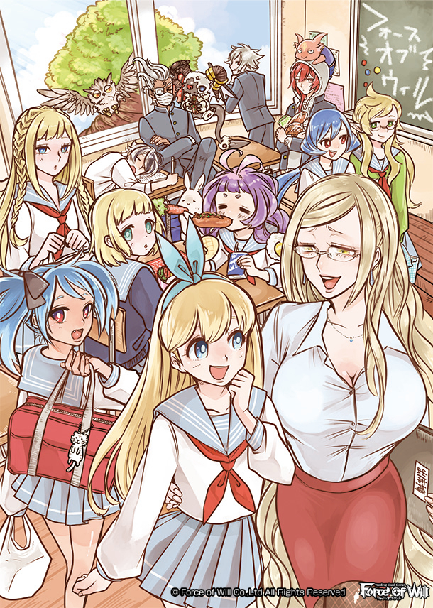 kaguya, zero, alice, millium, pricia, and 7 more (force of will) drawn by aki511
