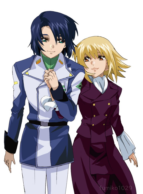 cagalli yula athha and athrun zala (gundam and 2 more) drawn by fumiko_(mesushi)