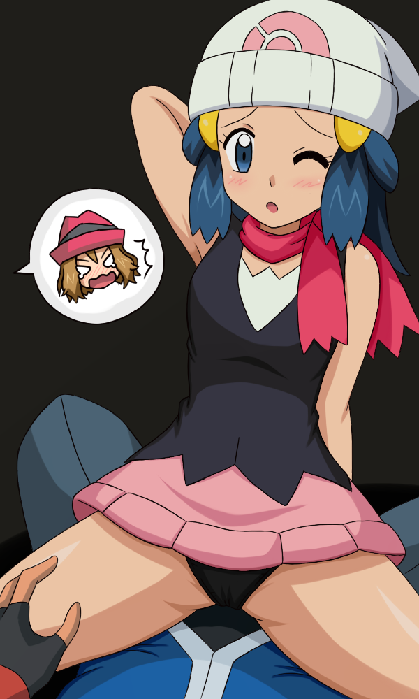 dawn, ash ketchum, and serena (pokemon and 2 more) drawn by kuro_hopper