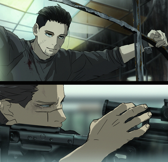sugimoto saichi and ogata hyakunosuke (golden kamuy) drawn by 0109_(artist)